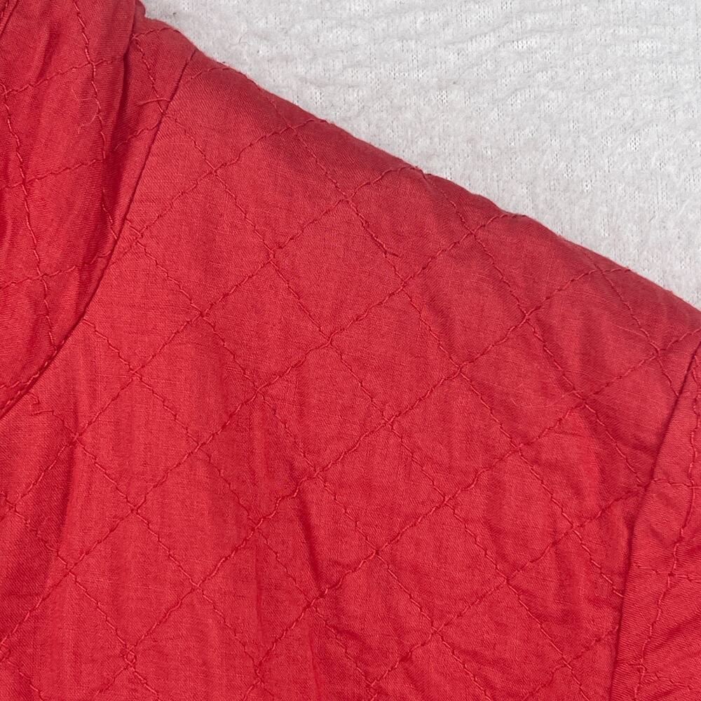 EILEEN FISHER Jacket PP Petite Organic Cotton Snap Front Quilted Mandarin Red - Picture 7 of 13